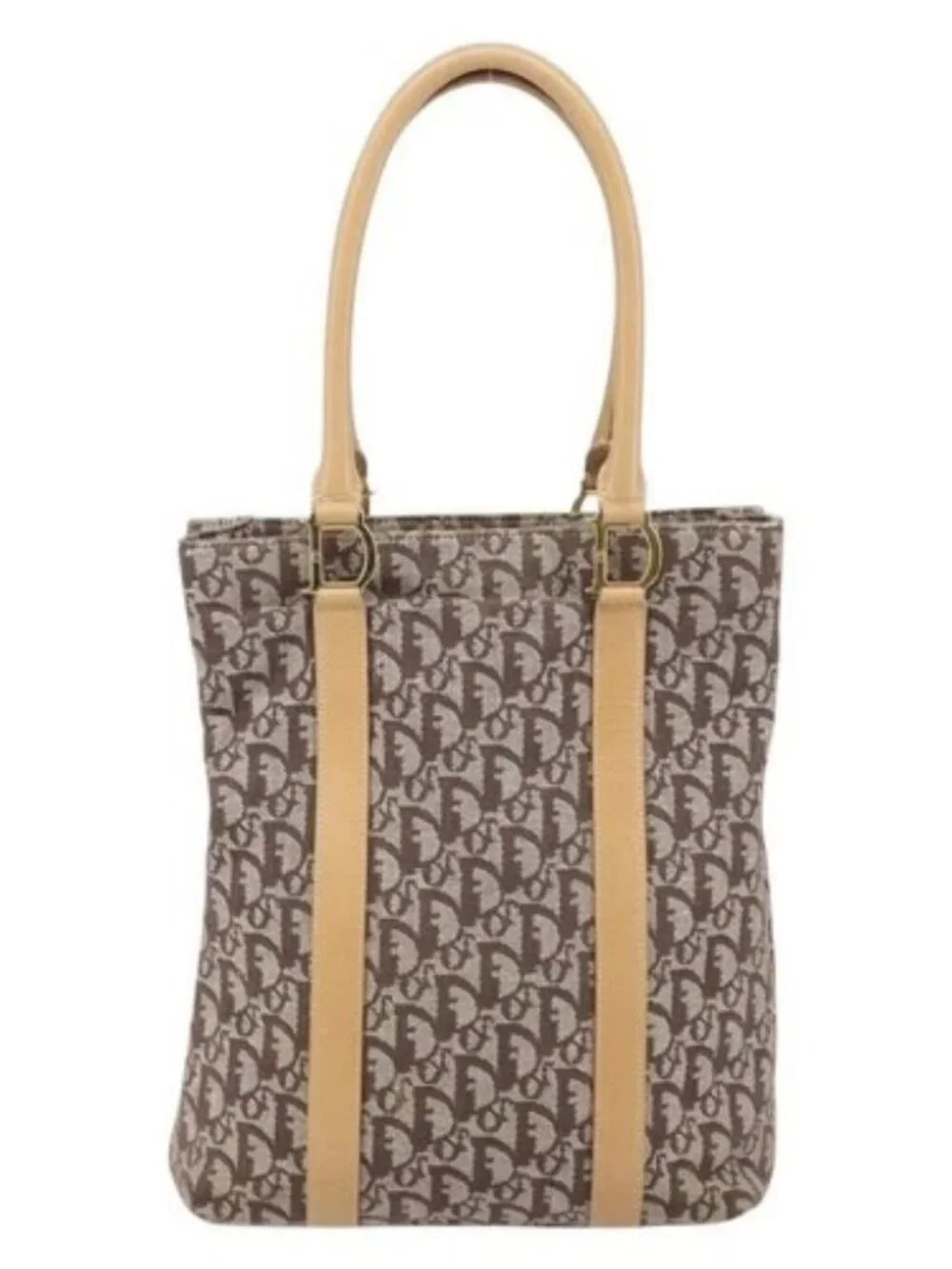 Christian Dior Trotter Canvas Tote Bag Gold Beige Auth gh772A - Picture 2 of 16